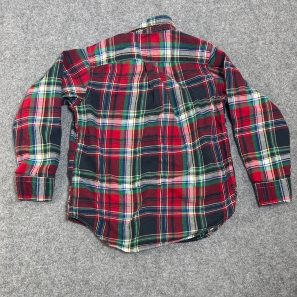 Ralph Lauren Boys Size 5 Plaid Flannel‎ Button Down Shirt Red Green Blue Cotton - Picture 2 of 6